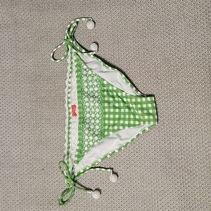 NWOT Red Carter Green & White Gingham Print Tie-Side Full Bikini Bottoms Size:10